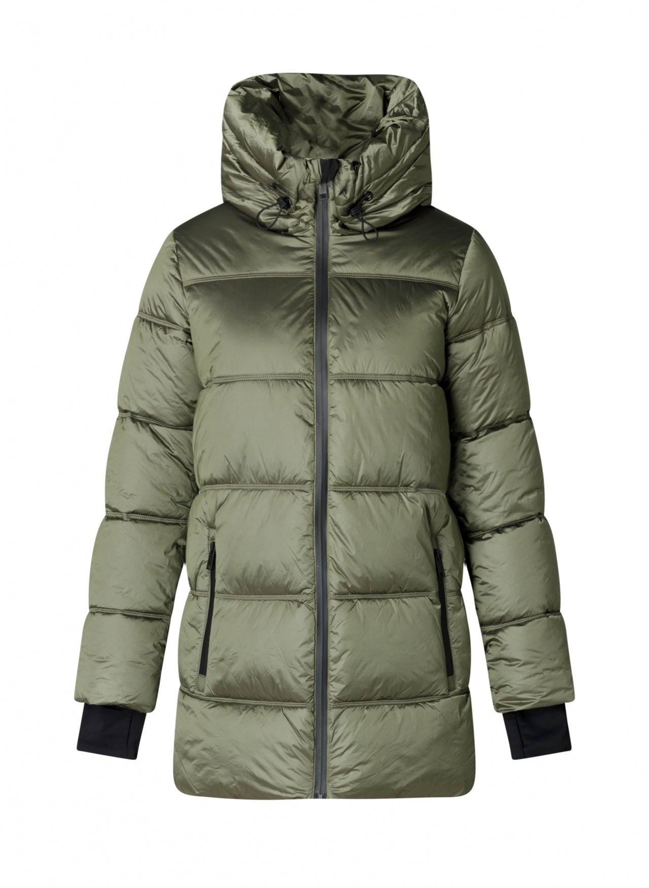 Yest Curve gewatteerde winterjas met capuchon A005671 Agnes groen