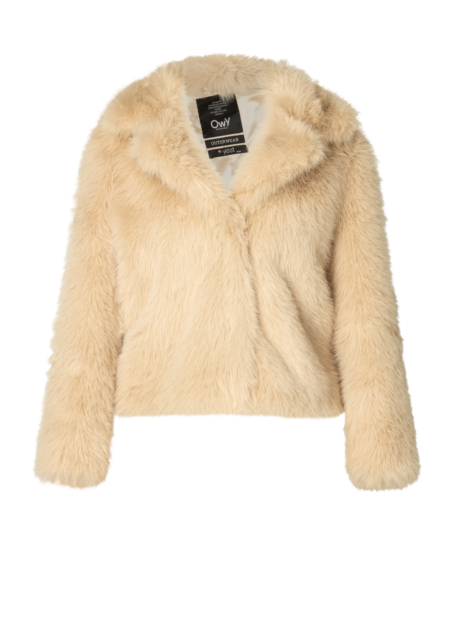 Yest Curve korte jas van imitatiebont A005979 Antonia Beige