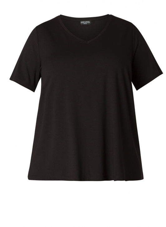 Alba - Shirt V-hals, korte mouw zwart