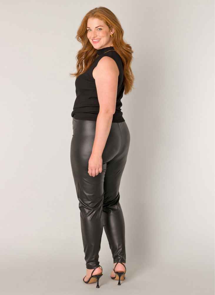 Base Level Curvy legging fake leer Alene Black