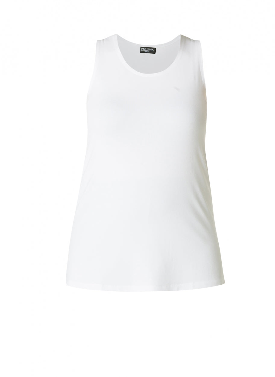 Base Level Curvy A-lijn top met brede bandjes  7000006 Alicia Wit