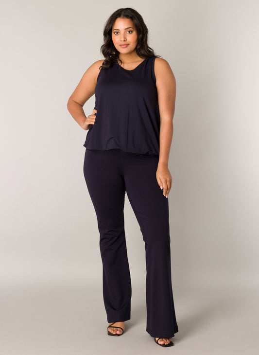 Base Level Curvy broek met flare pijp 7000011 Allie Blauw