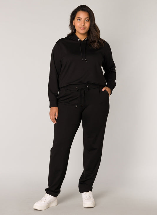 Base Level Curvy broek met rechte pijp 7000078 Yoanna  Black