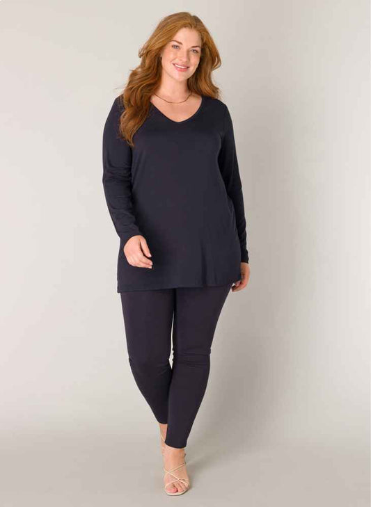 Base Level Curvy shirt lange mouwen 7000036 Alize Blauw
