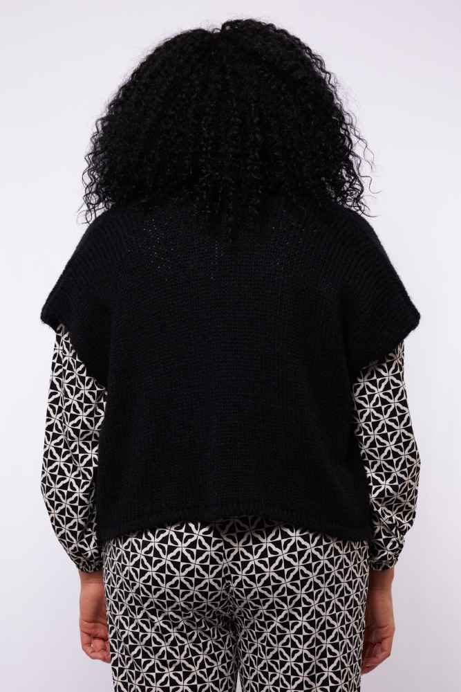 Exxcellent gebreid gilet 25NLE01 Halle Zwart