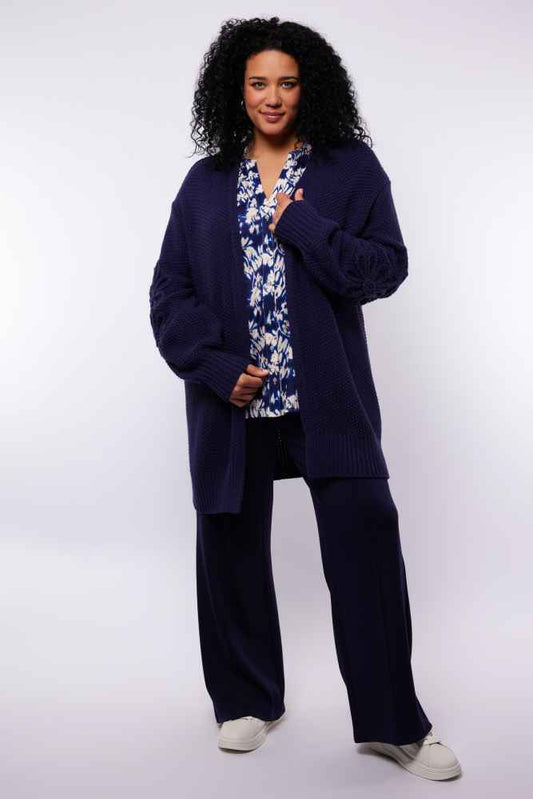 Exxcellent gebreid vest 25NJE07 Frances Blauw