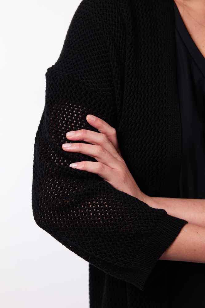 Exxcellent opengewerkt vest 25ZJE03 Zwart