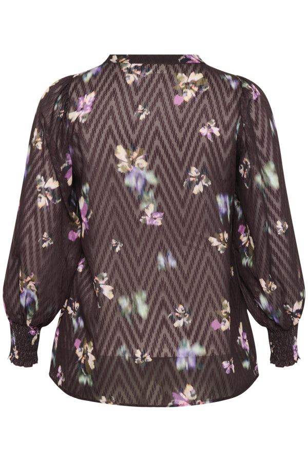 Kaffe Curve blouse met bloemenprint 10583786 KCclara Zwart