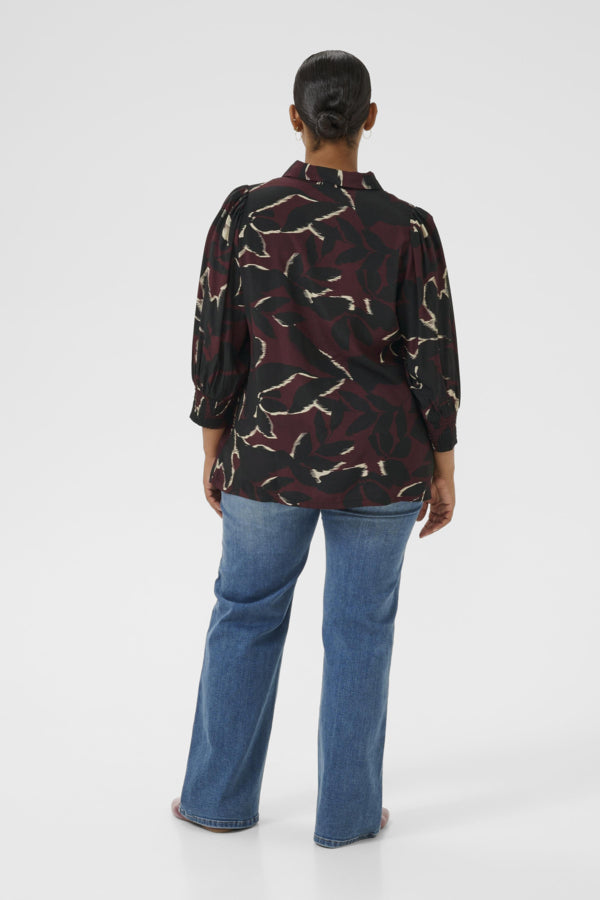 Kaffe Curve blouse met knoopsluiting 10583651 KCmilana Bordeaux