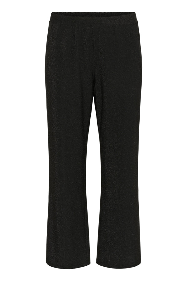 Kaffe Curve glitterbroek met rechte pijp 10583789 KCriana Zwart