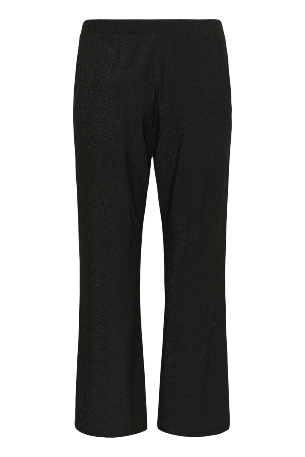 Kaffe Curve glitterbroek met rechte pijp 10583789 KCriana Zwart