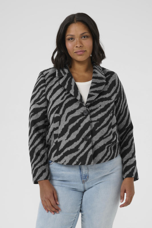 Kaffe Curve jack met print 10583492 KCtori Grijs