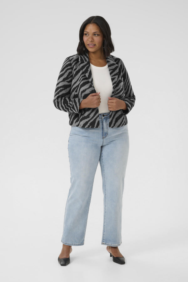 Kaffe Curve jack met print 10583492 KCtori Grijs
