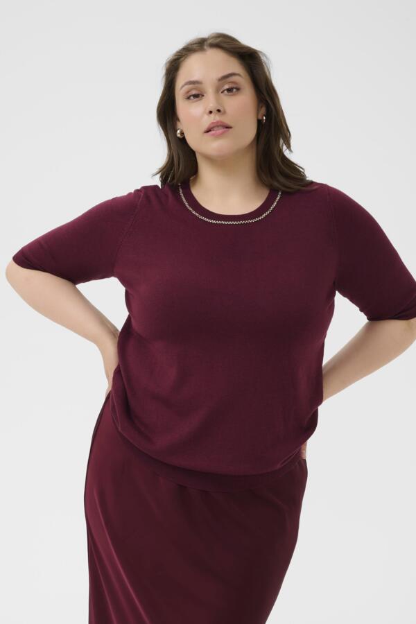 Kaffe Curve shirt met sierkraag 10583769 KCcarla Bordeaux