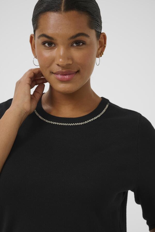 Kaffe Curve shirt met sierkraag 10583769 KCcarla Zwart