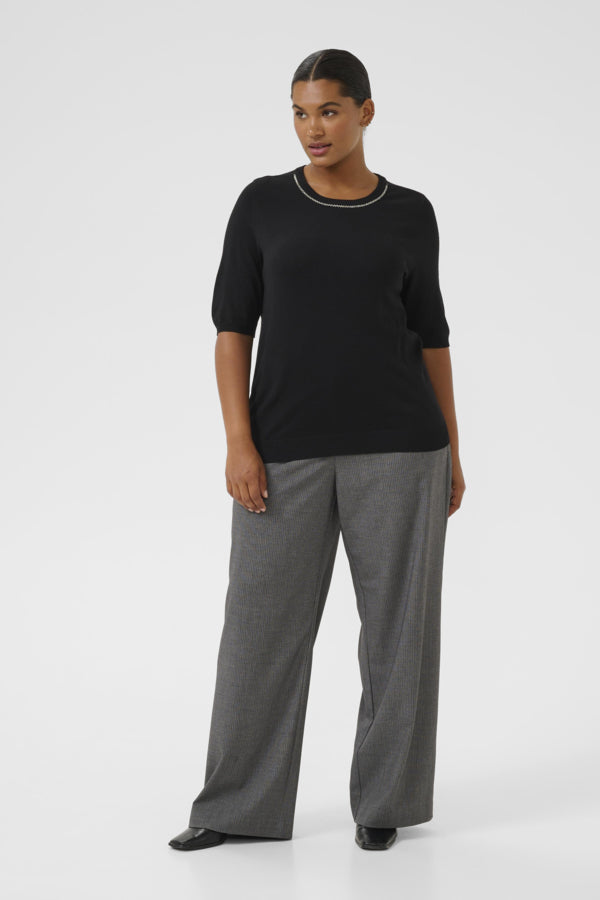 Kaffe Curve shirt met sierkraag 10583769 KCcarla Zwart