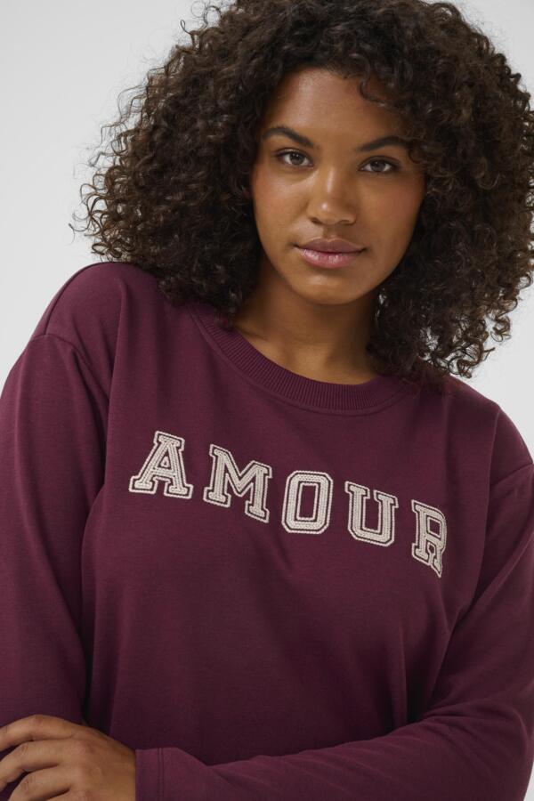 Kaffe Curve sweater met ronde hals 10583639 KCeliza Bordeaux