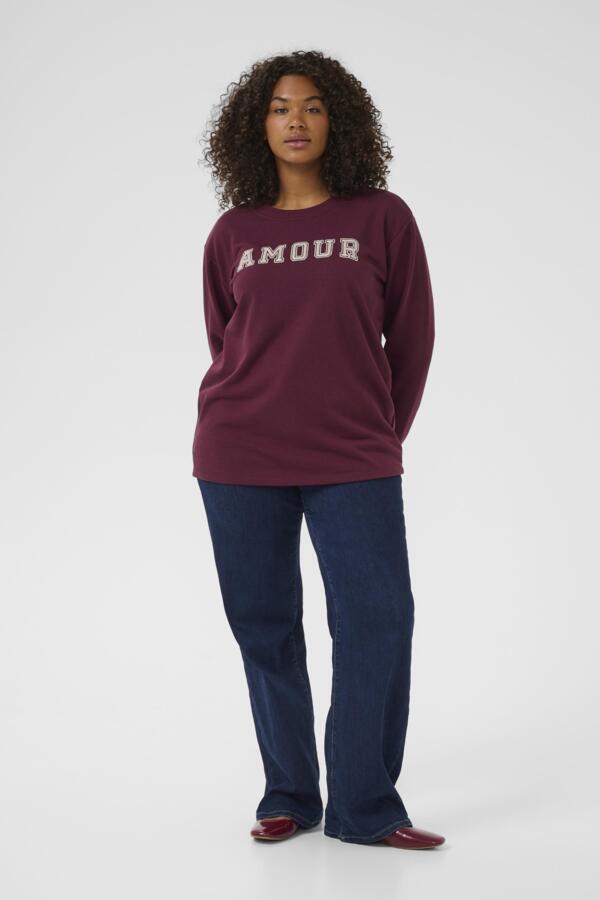 Kaffe Curve sweater met ronde hals 10583639 KCeliza Bordeaux