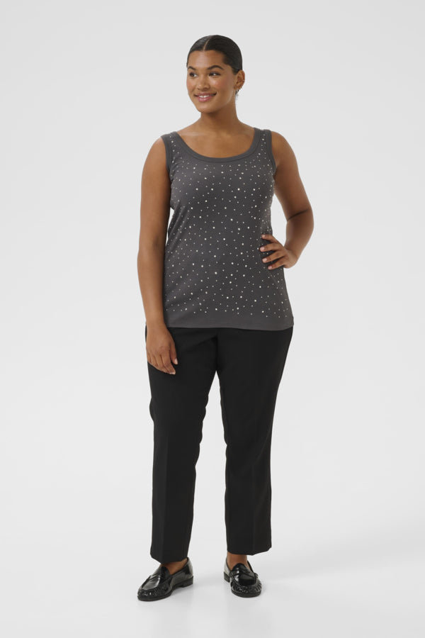 Kaffe Curve top met glitterdetails 10583638 Zwart