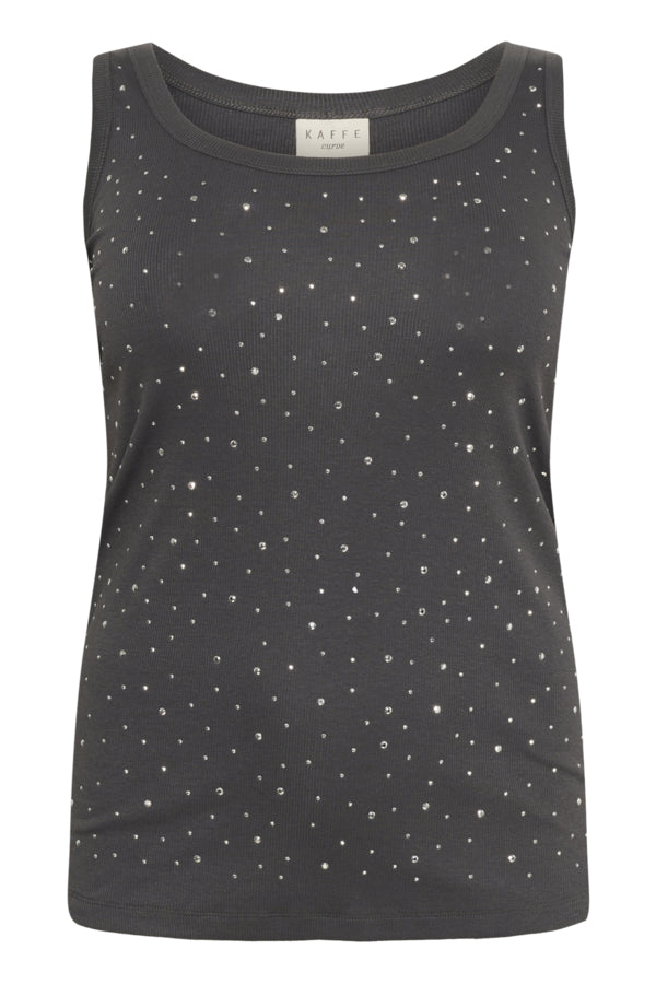 Kaffe Curve top met glitterdetails 10583638 Zwart