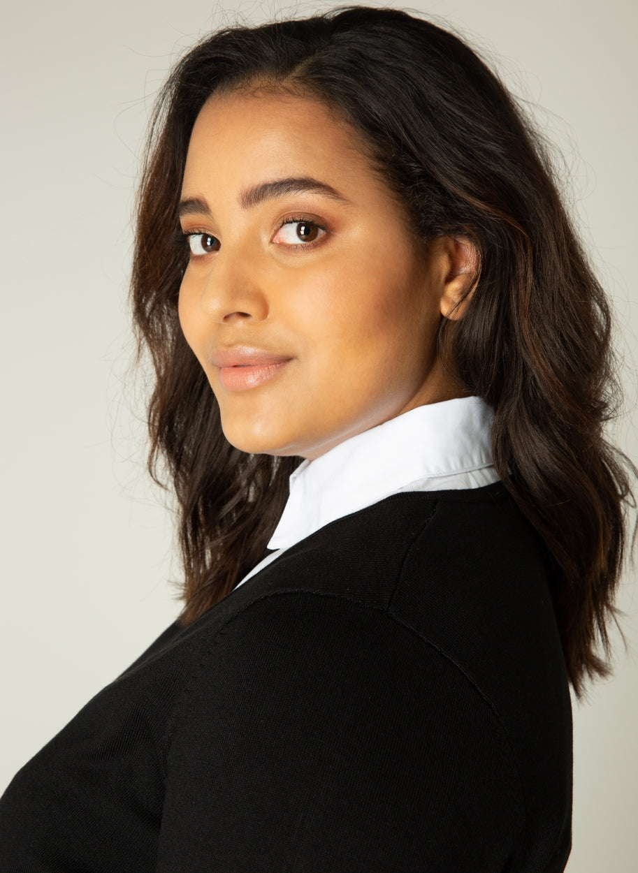 Base Level Curvy los kraagje Yolina wit