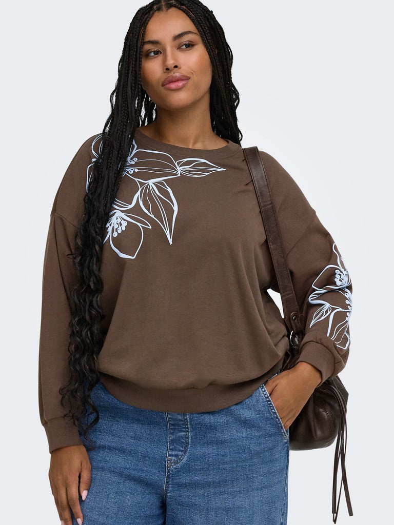 Only Carmakoma sweater met bloemenprint 15353306 CARODESSA Bracken/Sprinkle Flower