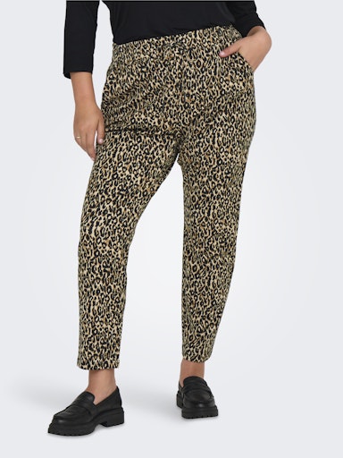 Only Carmakoma Comfortabele broek met panterprint 15305476 CARGOLDTRASH Black animal
