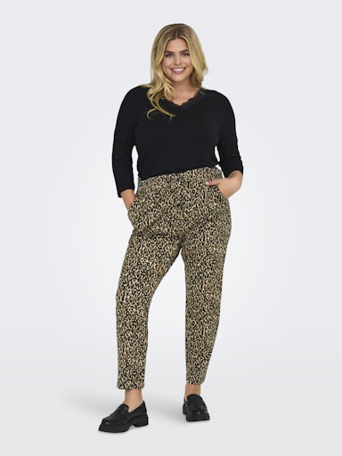Only Carmakoma Comfortabele broek met panterprint 15305476 CARGOLDTRASH Black animal