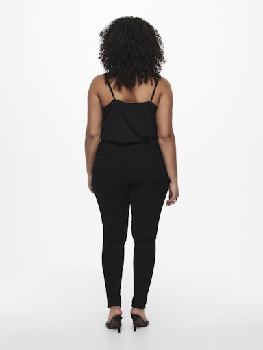 Only Carmakoma Slimfit jeans met hoge taille 15184632 32" Caraugusta Zwart