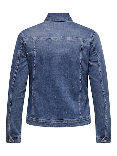Only Carmakoma denimjack met strass 15355377 RHINESTONE JACKET DNM Blauw