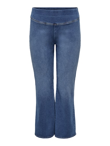 Only Carmakoma flared fit jeans met elastische tailleband 15355307 32" Carroyal med.blue denim