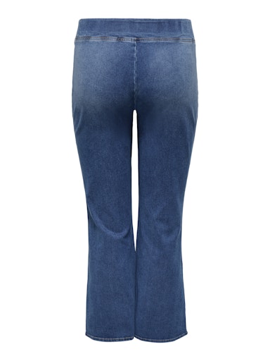 Only Carmakoma flared fit jeans met elastische tailleband 15355307 32" Carroyal med.blue denim