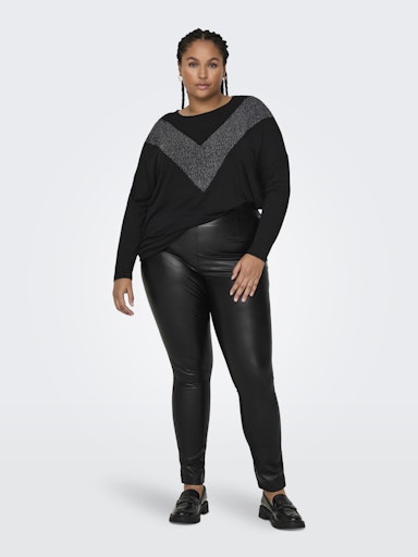 Only Carmakoma leerlook legging 15333723 CARJESSIE Zwart