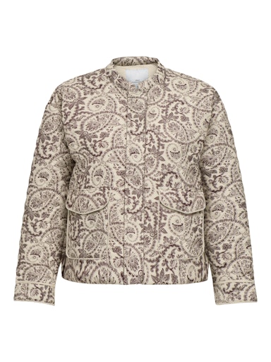 Only Carmakoma licht gewatteerd jasje met print 15353926 CARHALLIE Beige
