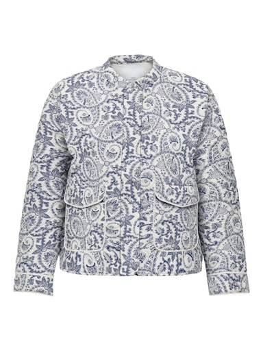 Only Carmakoma licht gewatteerd jasje met print 15353926 CARHALLIE Blauw