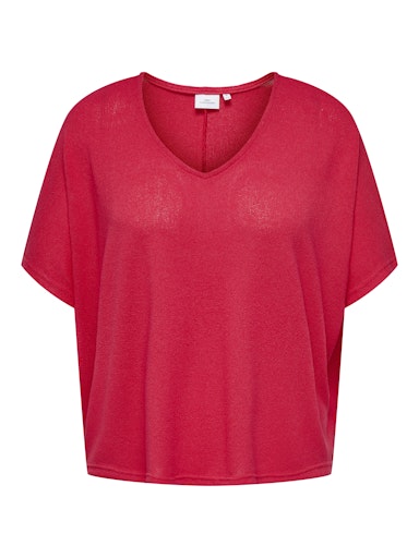 Only Carmakoma loose fit top met V-hals 15356332 CARTAMMI Rood