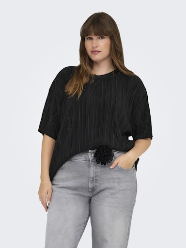 Only Carmakoma plisse top 15342188 CARRAVENNA Zwart