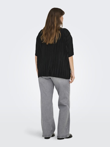 Only Carmakoma plisse top 15342188 CARRAVENNA Zwart