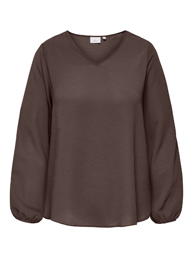 Only Carmakoma shirt met V-hals 15354110 CARVICA LS Bruin