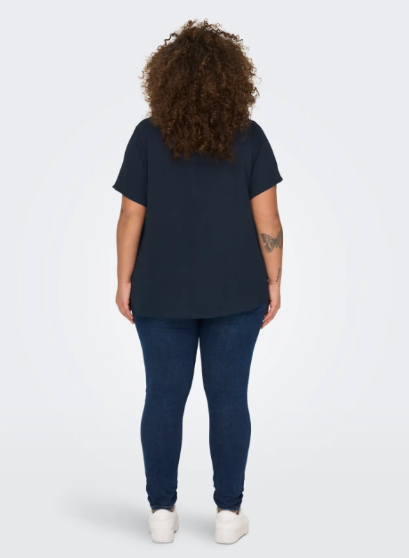 Only Carmakoma shirt met korte mouw 15218353 Carvica Indigo