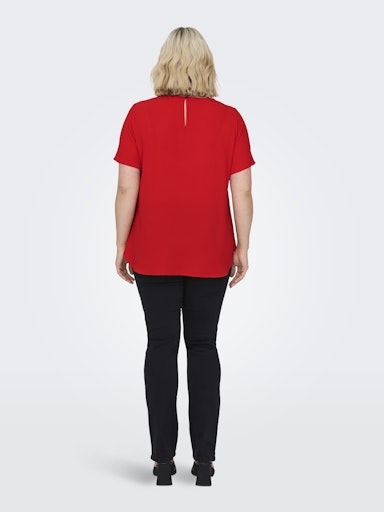 Only Carmakoma shirt met korte mouw 15218353 Carvica Rood