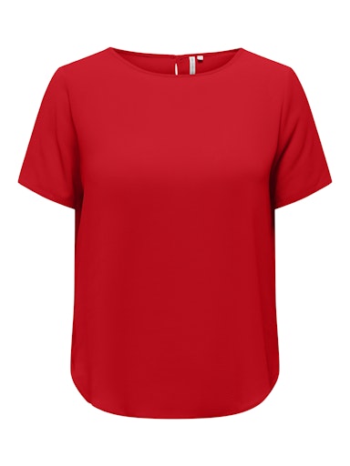 Only Carmakoma shirt met korte mouw 15218353 Carvica Rood