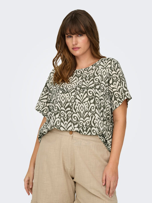 Only Carmakoma shirt met korte mouw 15218353 Carvica Tarmac