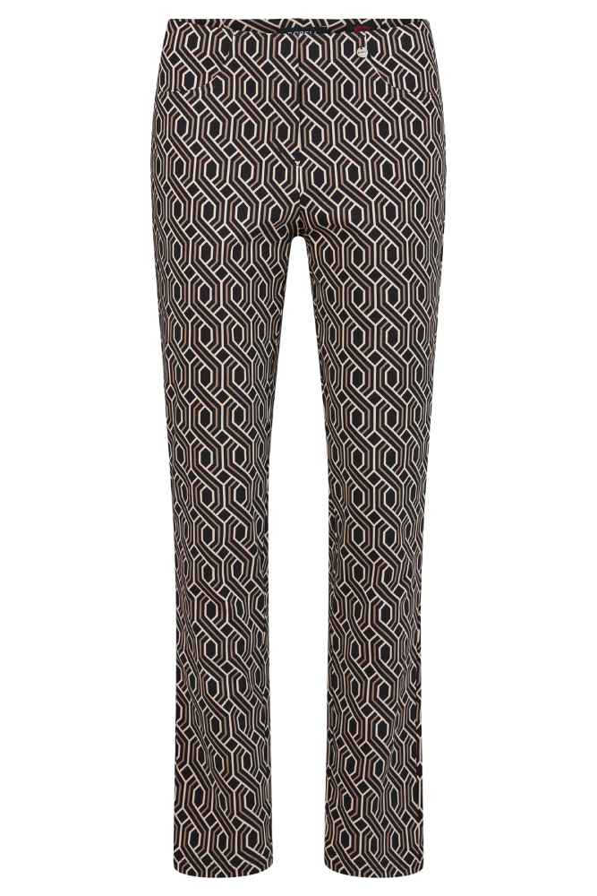 Robell broek met geometrische print 51690 5573 Print