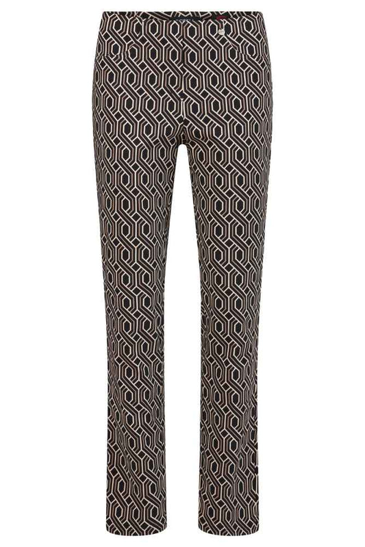 Robell broek met geometrische print 51690 5573 Print