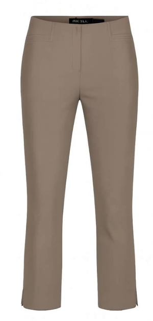 Robell broek met rechte pijp en rondom elastiek 51408 5689 Jacklyn 1118 Taupe