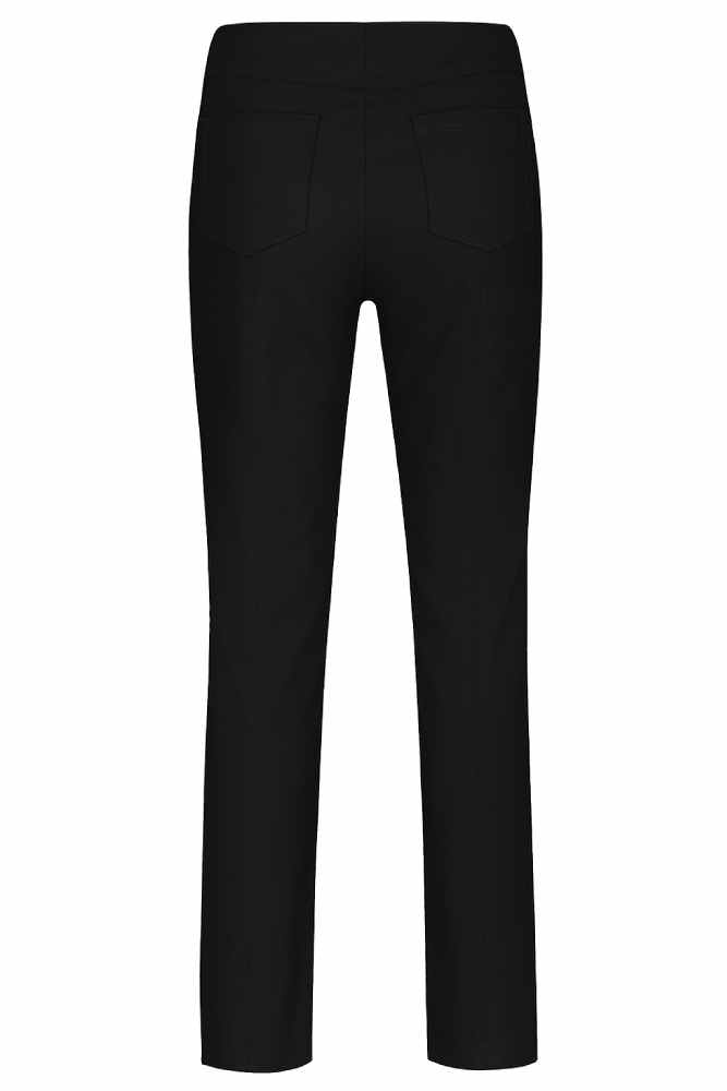 Robell broek met rechte pijp en rondom elastiek 51559 54025 Bella 90 Zwart