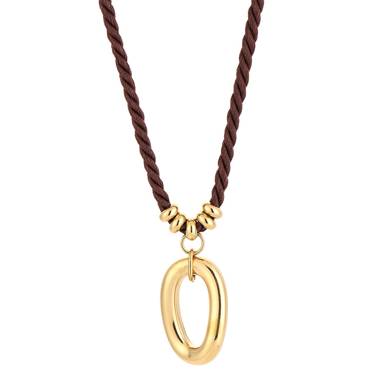 Sunset ketting bruin, detailfoto