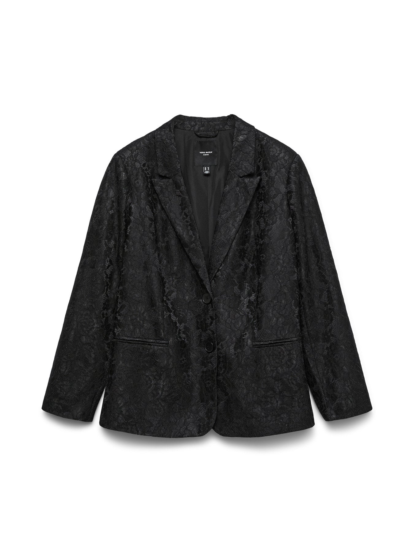 Vero Moda Curve blazer met kant effect 10337234 Zwart