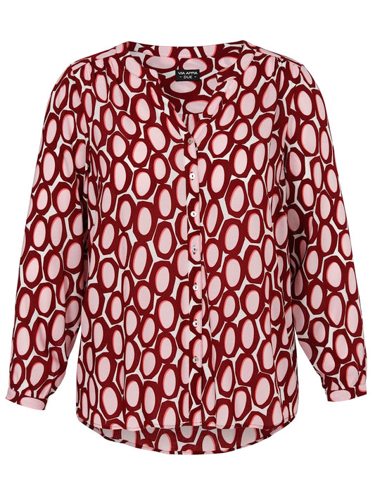 Via Appia Blouse met V-hals 2524660 Aubergine